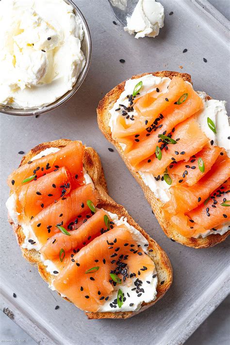 Whipped Cream Cheese Toasts With Smoked Salmon Recipes Salmon
