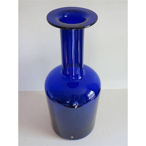 Midcentury Cobalt Blue Otto Brauer For Holmegaard Glass Gulvase Vase Chairish