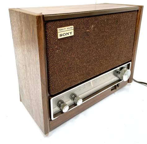 Vintage Sony High Fidelity Am Fm Wood Radio Model Icf W Sounds Great Picclick