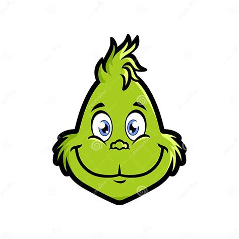 Grinch Emoji Slightly Smiling Face Sticker Stock Vector Illustration