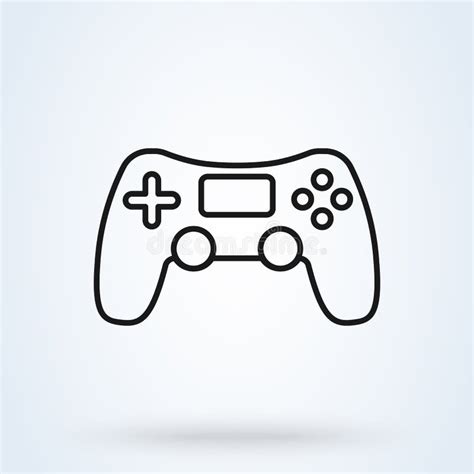 Game Controller Line Icon Video Game Console Stock Vector