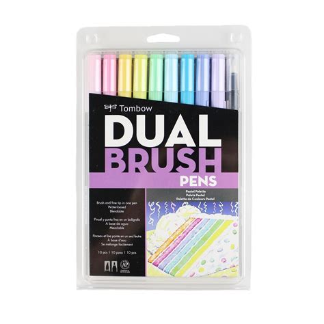 Tombow Dual Brush Pen Set 10 Pastel Palette