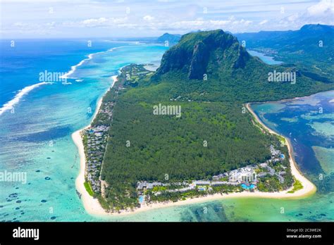 Aerial View Of Le Morne Brabant A Unesco World Heritage Sitecoral