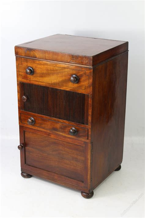 The rich, warm look of mahogany kitchen cabinets cries out for surrounding upgrades that speak of quality and craftsmanship. Georgian Mahogany Tambour Front Cabinet - Antiques Atlas