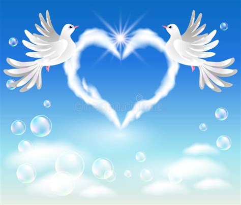 Two Doves In The Sky Stock Vector Illustration Of Atmosphere 20987932