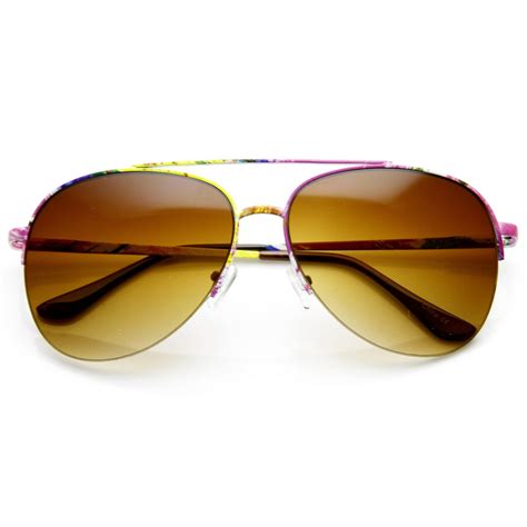 Iconic Retro Aviator Sunglasses Zerouv® Eyewear Tagged Half Frame