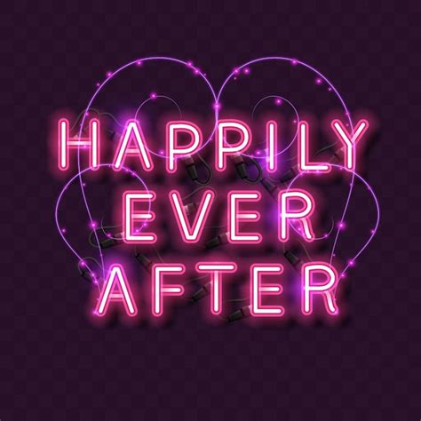 Premium Vector Happily Ever After Design Using Neon Style