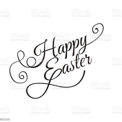 Happy Easter Hand Lettering Greeting Card Stock Illustration Download