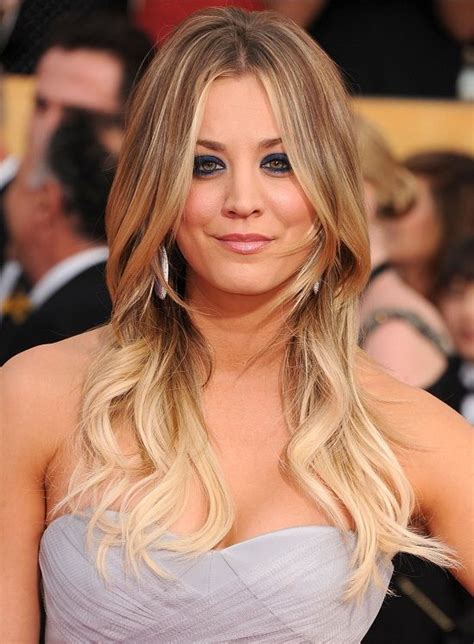 Kaley Cuoco Long Layered Hairstyle Blonde Ombre Hair Best Ombre Hair