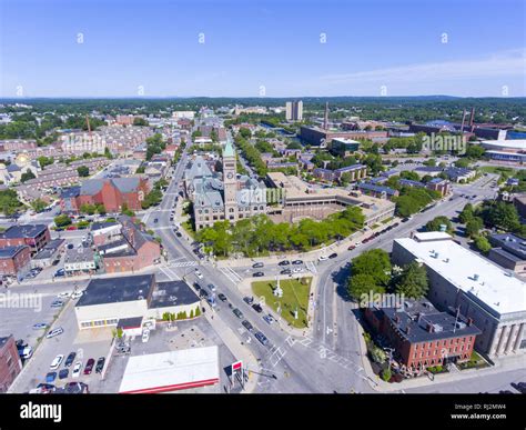 Lowell City Hall And Downtown Aerial View In Downtown Lowell