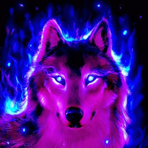 Neon Galaxy Wolf Wallpapers