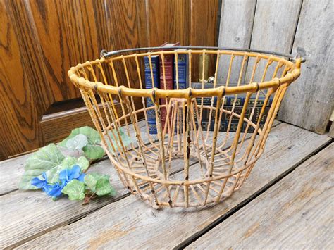 Vintage Rustic Wire Egg Basket By Allthatsvintage56 On Etsy Wire Egg