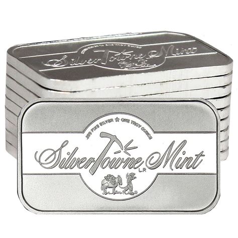 Silvertowne Mint Signature 1oz 999 Fine Silver Bar Lot Of 10