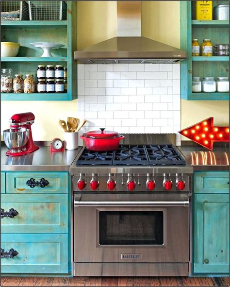 Turquoise Vintage Kitchen Decor Kitchen Set Home Decorating Ideas