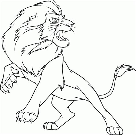 This majestic looking lion needs colouring in! Lion Coloring Pages - 1NZA