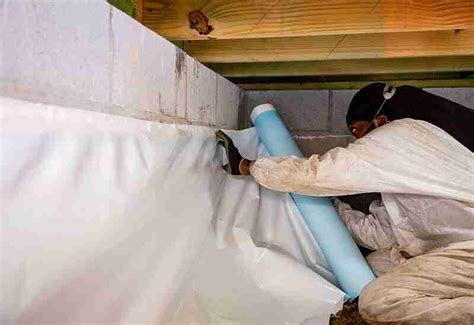 Diy Installation Of Crawl Space Vapor Barrier Crawlspace Makeover