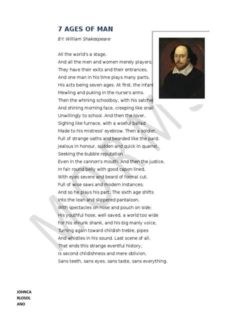 7 Ages Of Man By William Shakespeare Pdf
