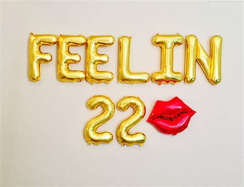 Im Feelin 22 22 Balloon Banner 22nd Birthday 22 Number 22 Gold Number 22 Number Shapes