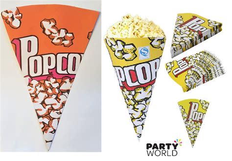 Popcorn Paper Party Cone Bag Orange 1 Piece Party World