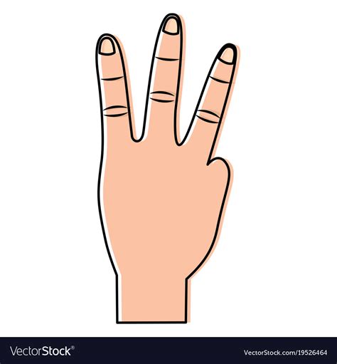 Three Fingers Up Hand Gesture Icon Image Vector Image