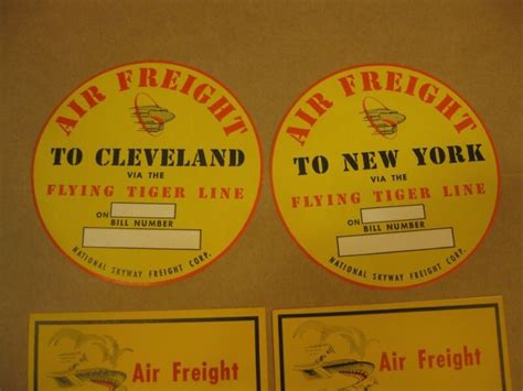 Flying Tiger Line Labels Cargo Airlines Labels Tiger