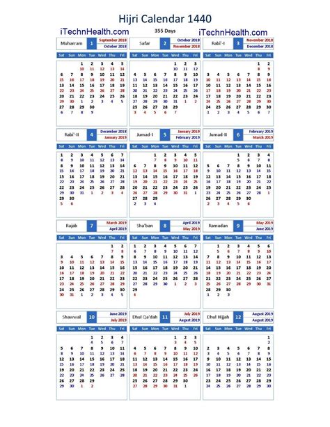 Download Calendar 2019 And Islamic Calendar 2019 1440 Islamic Hijri