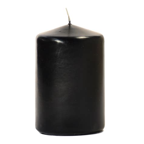 Black 3 X 4 Unscented Pillar Candles 3 Inch Candles
