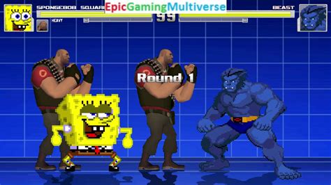 Team Fortress 2 Characters The Heavies And Spongebob Vs Beast In A
