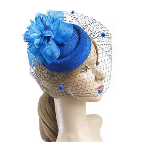 women fascinating hair clip hat bowler feather flower veil wedding party hat for ladies drop