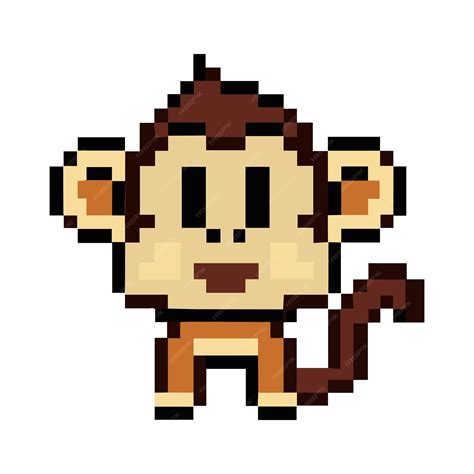 Premium Vector Monkey Pixel Art3