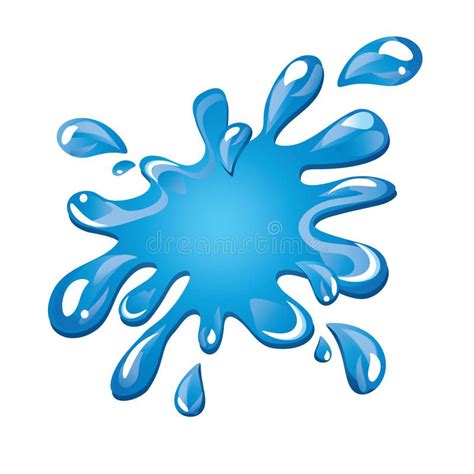 Water Splash Blue Water Splash Vector Illustration Isolated On White