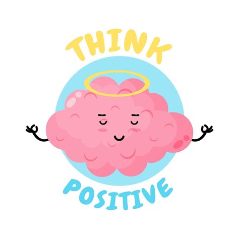 Positive Thinking Cute Brain Doing Meditation 3211539 Vector Art At