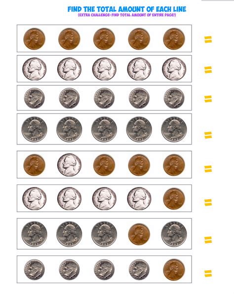 Counting Coin Worksheets