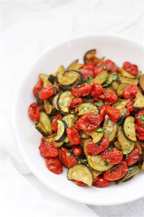 Simply Roasted Zucchini And Tomatoes One Lovely Life