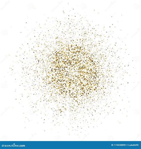 Golden Glitter Explosion On White Background Bright Dust Splash Gold