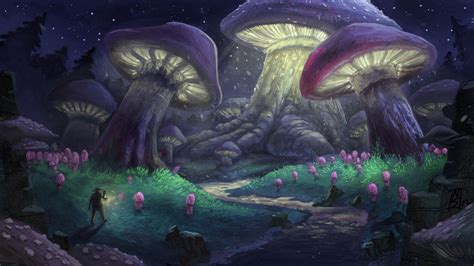 Mushroom Forest Fantasy Art Landscapes Stuffed Mushrooms Fantastic