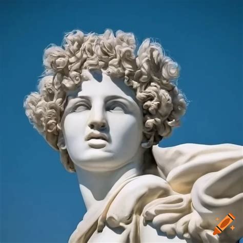 Ancient Greek Statue Of A Young Man With Curly Hair