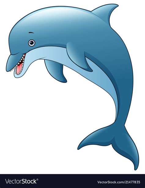 Cute Dolphin Cartoon Jumping Royalty Free Vector Image