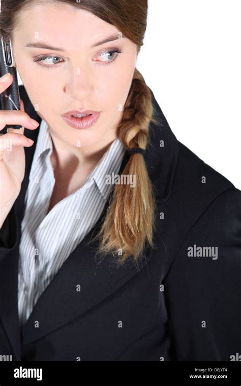 Woman Shocked On The Phone Stock Photo Alamy