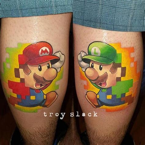 Mario Bros Tattoos Bro Tattoos Brother Tattoos Sibling Tattoos Body