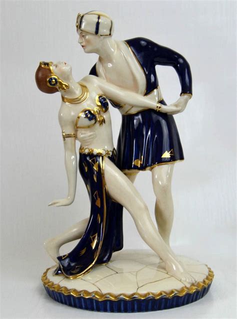 Royal Dux Bohemia Porcelain Figural Group Art Deco Dancers Rudolf