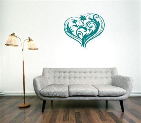 Floral Heart Wall Pattern Wall Stickers Store Uk Shop With Wall