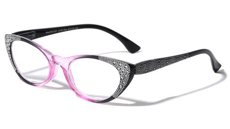 rd 1231 purple reading rhinestone cat eye wholesale glasses frontier fashion inc