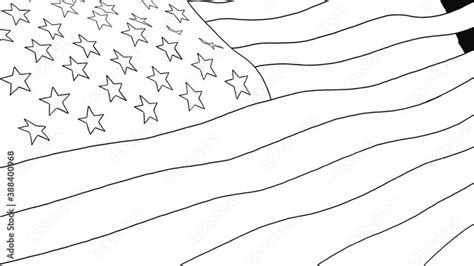 D Drawn Animation American Flag Flying In The Wind Flag Of The Usa D Cyclic Animation Of The