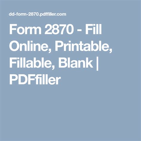 Form 2870 Fill Online Printable Fillable Blank Pdffiller