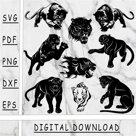 Panther Svg Bundle Panther Png Panther Dxf Panther Pdf Panther Eps Instant Download