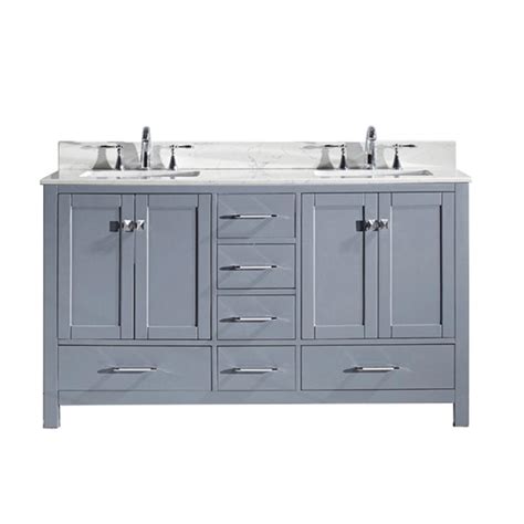 How to select a bathroom vanity Virtu USA Caroline Avenue 60 in. W x 22 in. D Double ...
