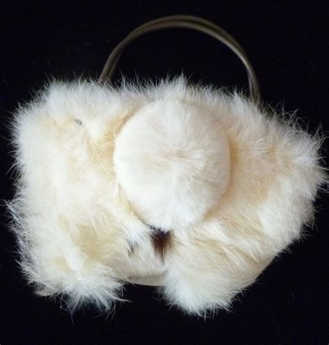 Childs Fur And Doll Head Muff And Purse Set