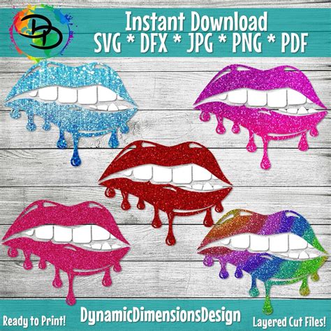 Dripping Lip Svg File For Cricut Valentine Svg For T Shirt T Silhouette Prints Art