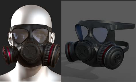 3d Model Gas Mask Helmet Scifi Vr Ar Low Poly Obj Fbx Ma